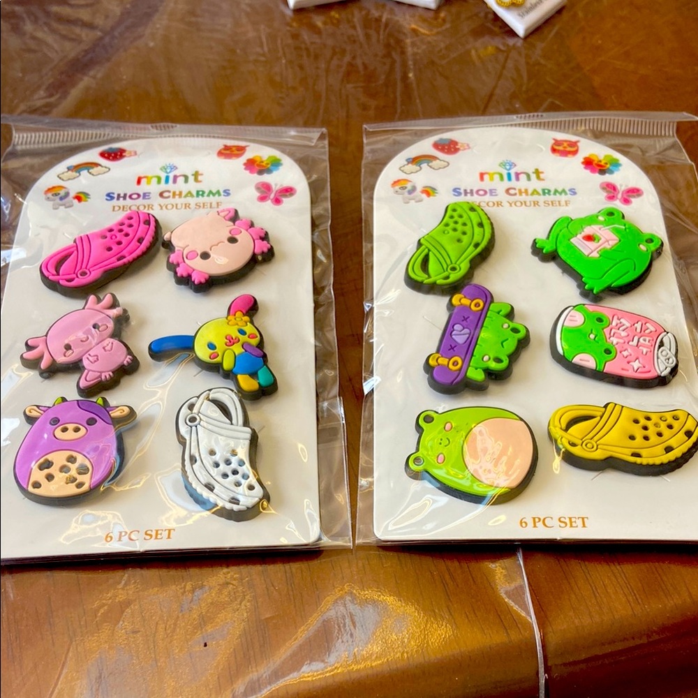 Mint Shoe Charms Set 6 piece each 2 sets